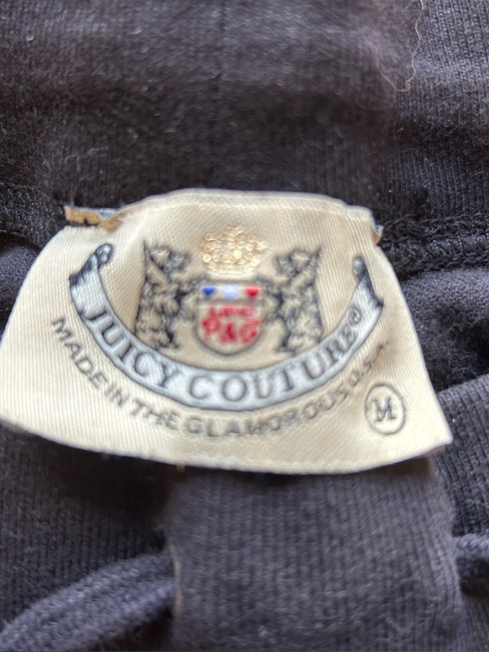 VTG Y2K Pristine Juicy Couture Velour Tracksuit Set Black M Beige Tag Mde in USA - Picture 7 of 7